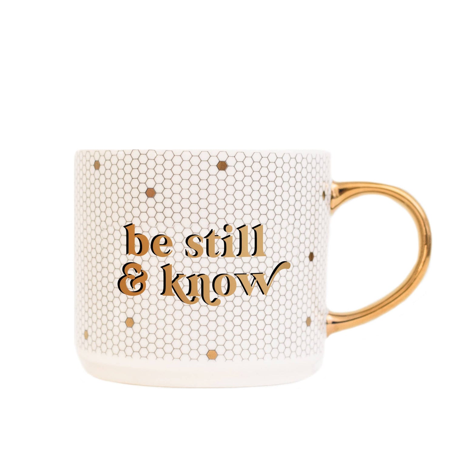 Be Still and Know Gold Tile Coffee Mug - Gifts &amp; Home Decor