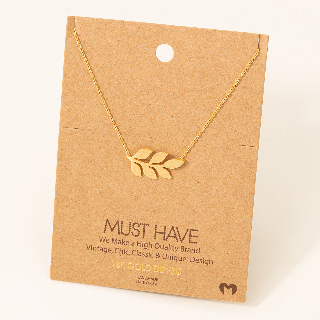 Dainty Leaf Pendant Necklace: R