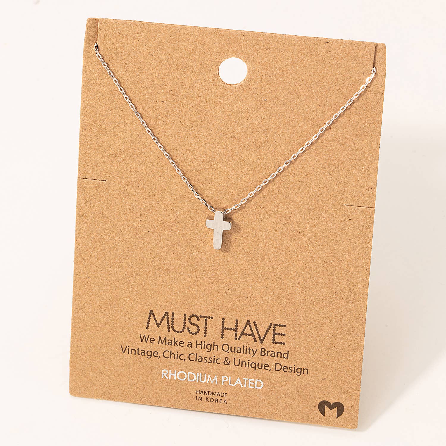 Dainty Mini Cross Pendant Necklace: R