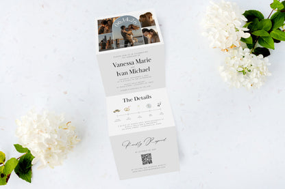 Arch Collage Tri Fold Invitation