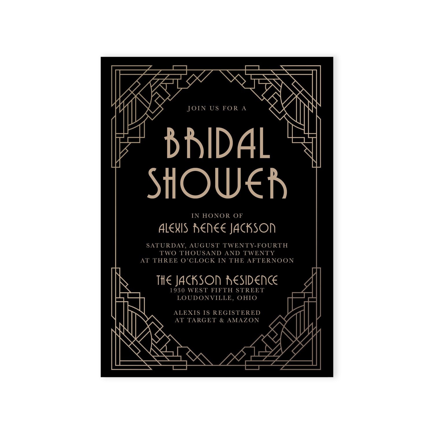 Art Deco Bridal Shower Invite