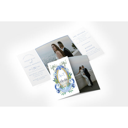 Blue Crest Gate Fold Invitation