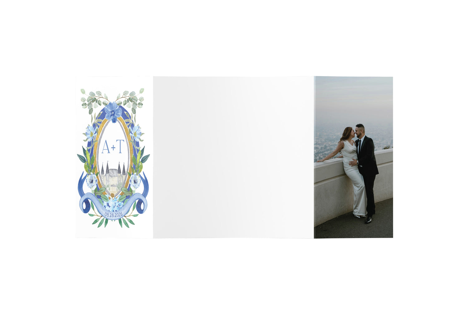 Blue Crest Gate Fold Invitation