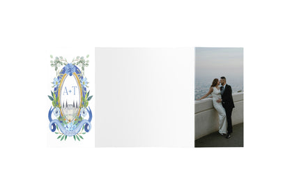Blue Crest Gate Fold Invitation