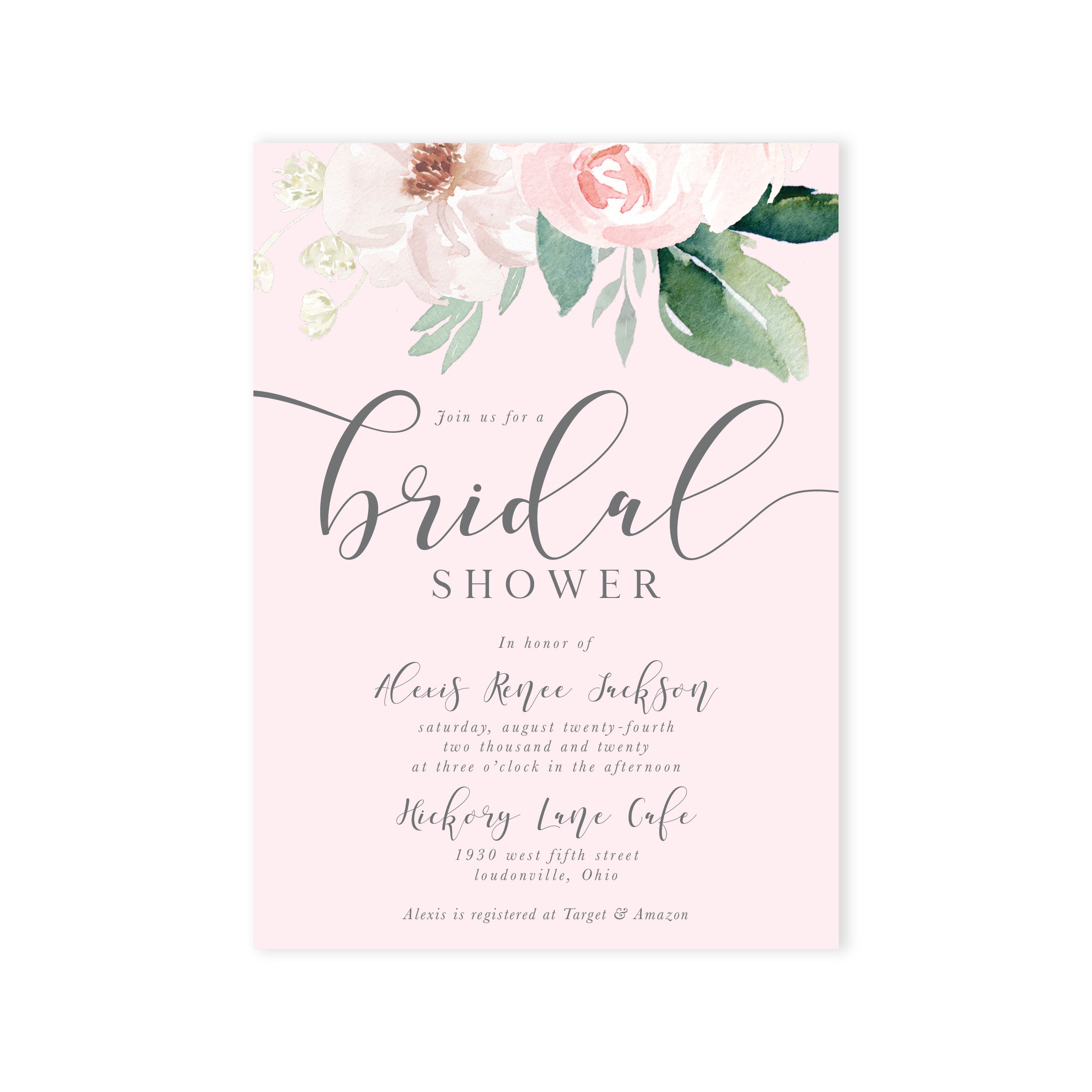 Blush Bridal Shower Invite