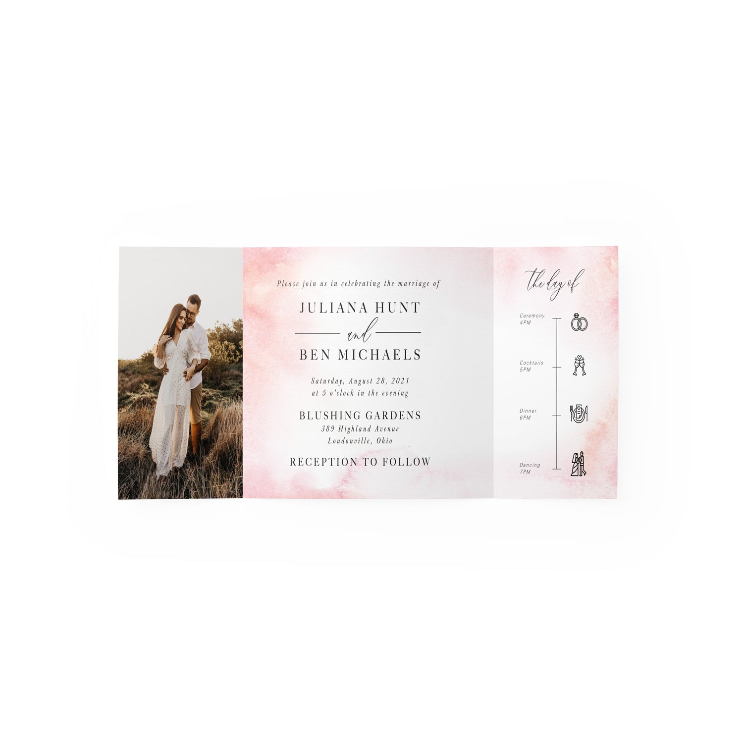 Blush Frame Gate Fold Invitation