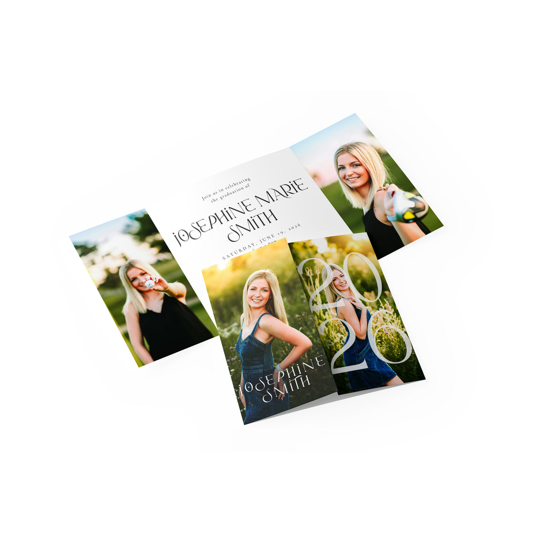 Boho Date Graduation Gate Fold Invitation