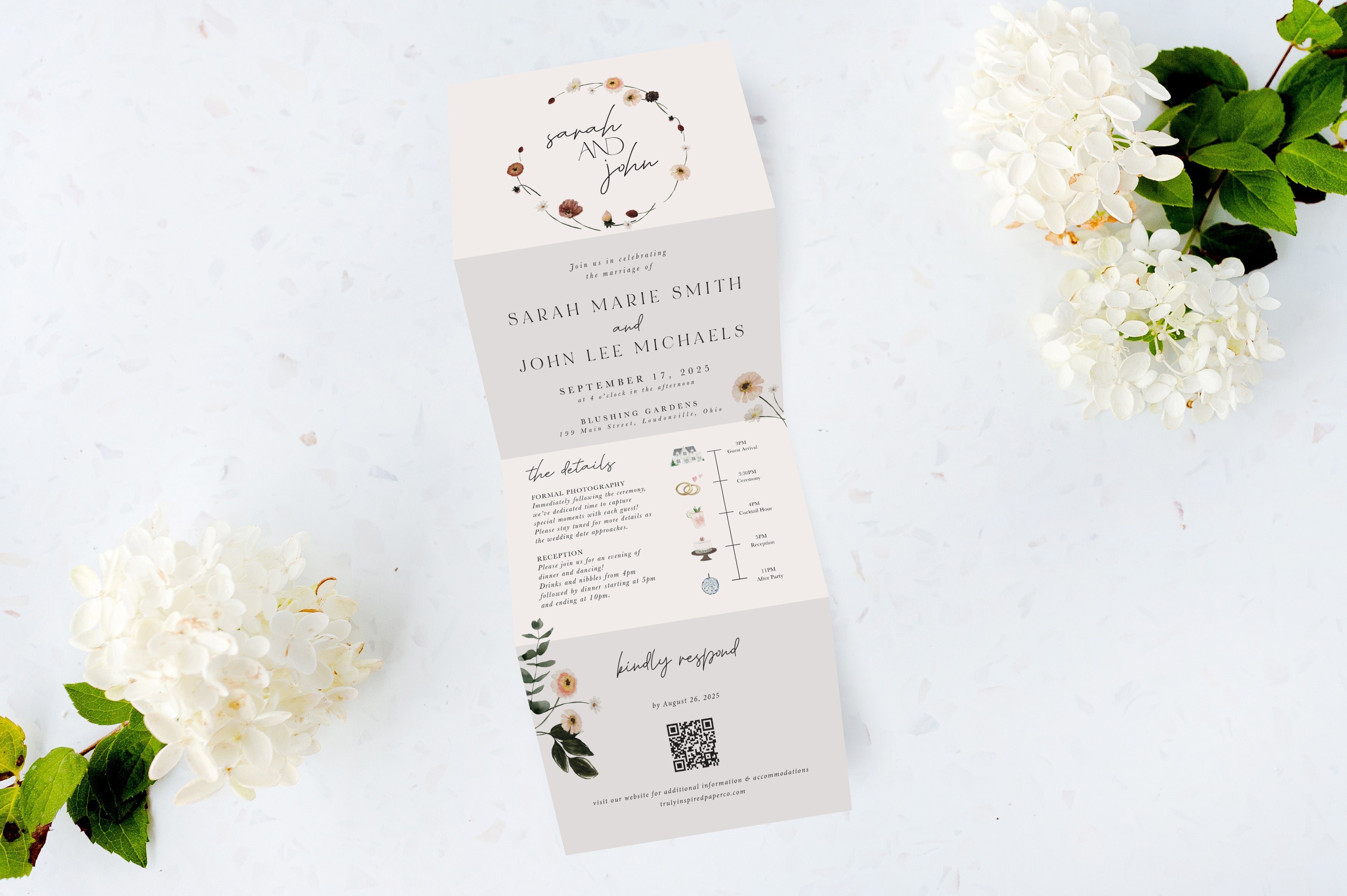 Boho Mood Tri Fold Invitation