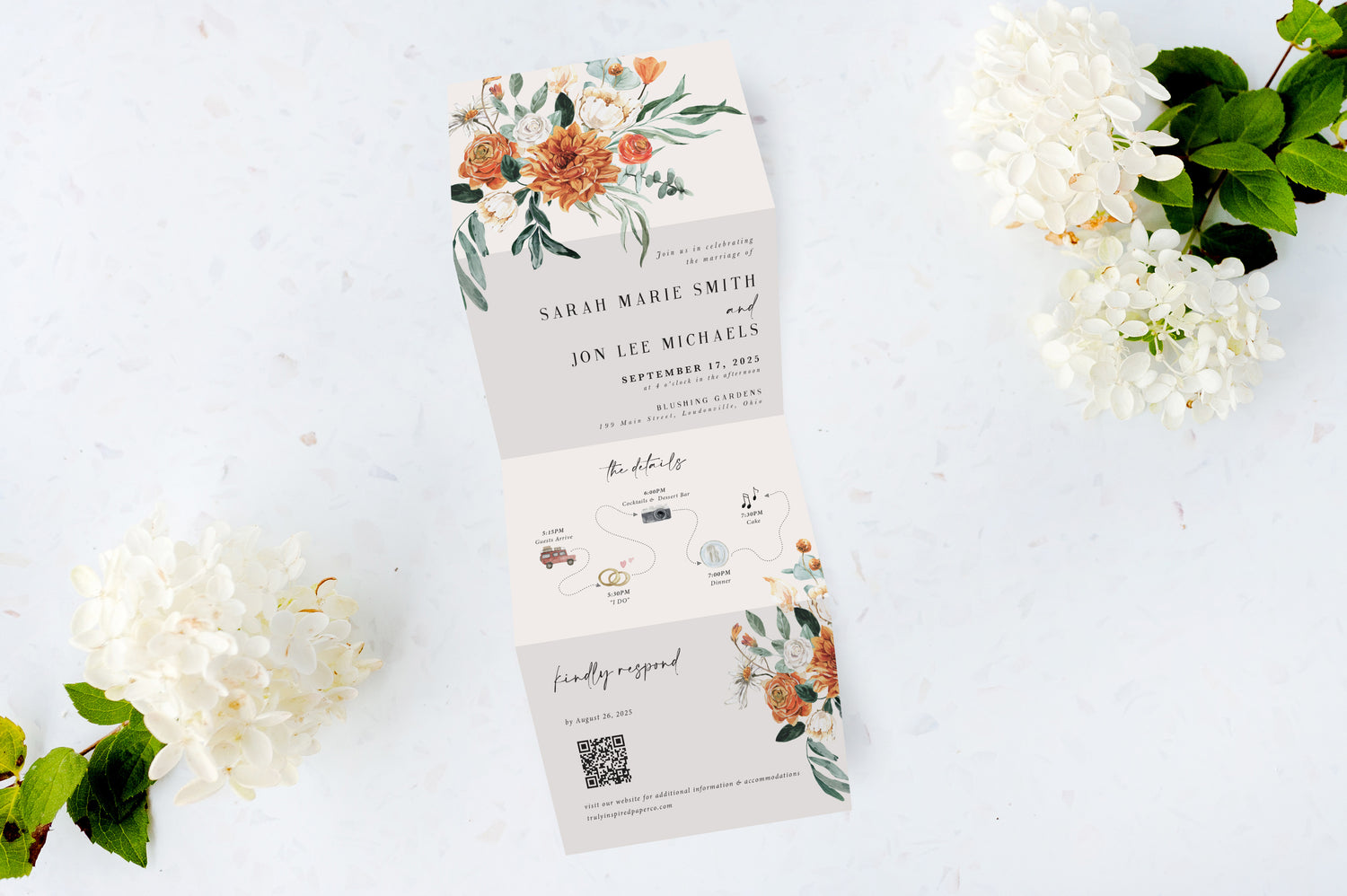 Bright Fall Foliage Tri Fold Invitation