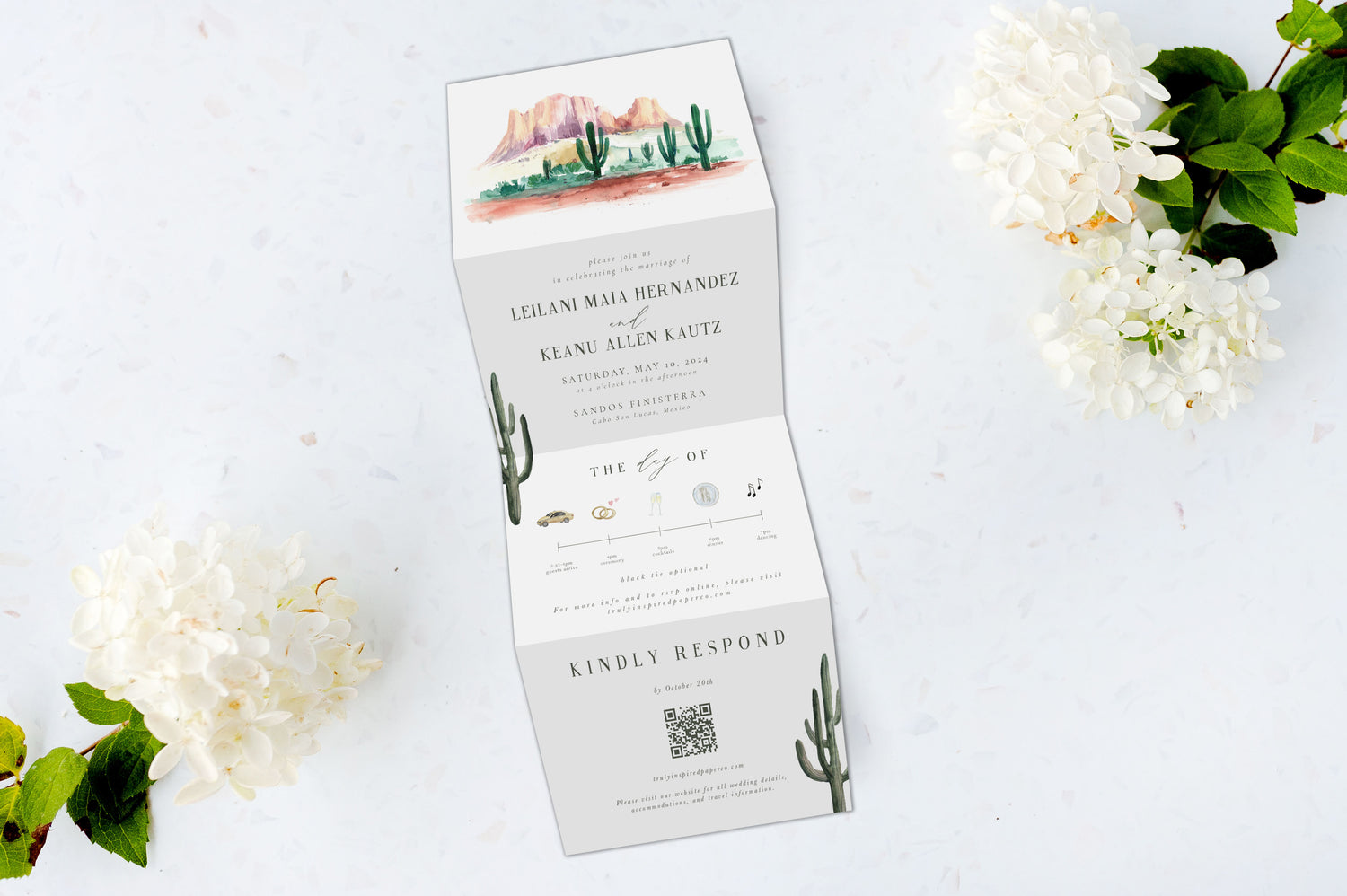 Cactus Desert Tri Fold Invitation