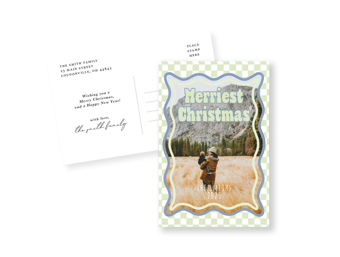 Checkered Postcard