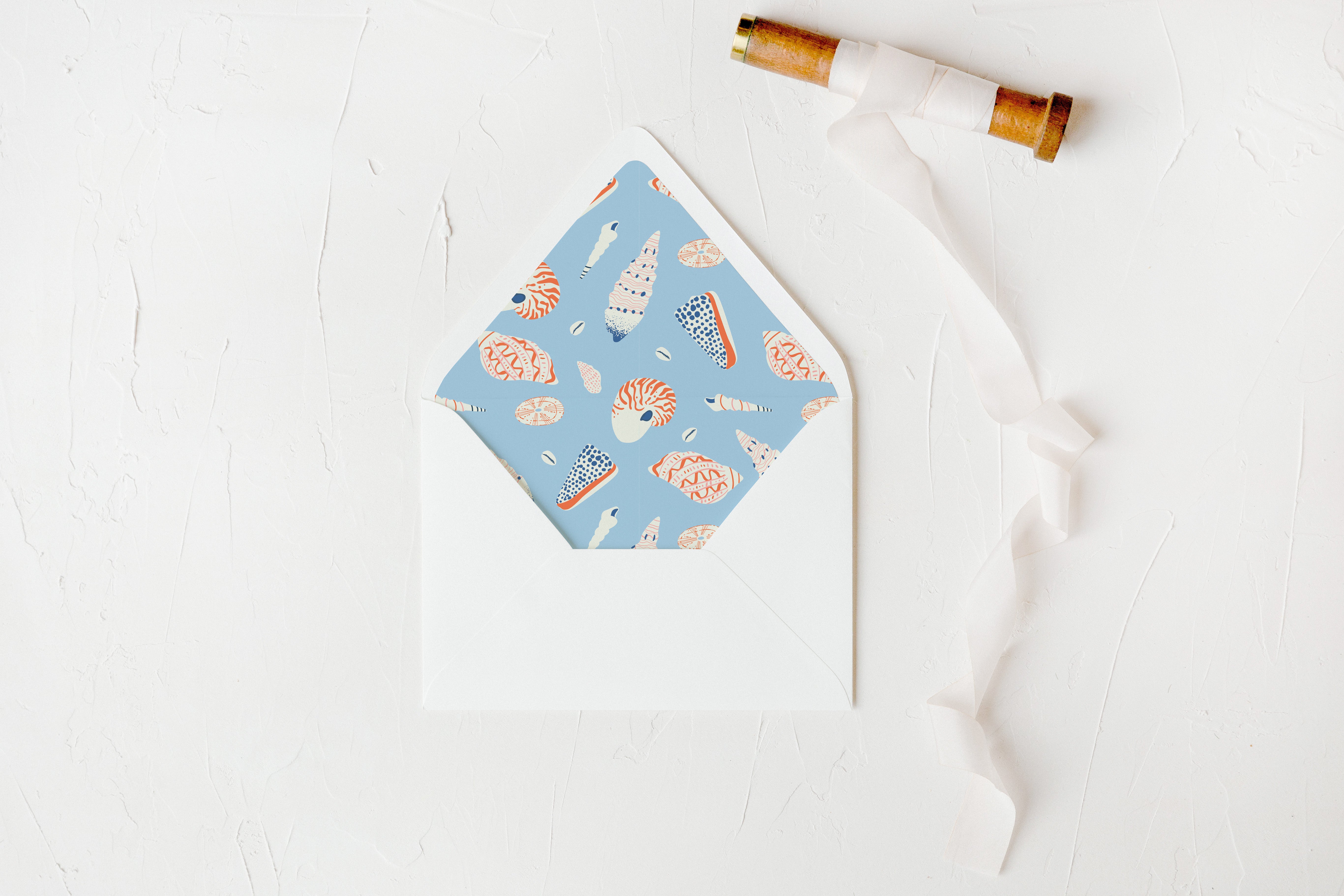 Coastal Shell Envelope Liners – Truly Inspired Paper Co.