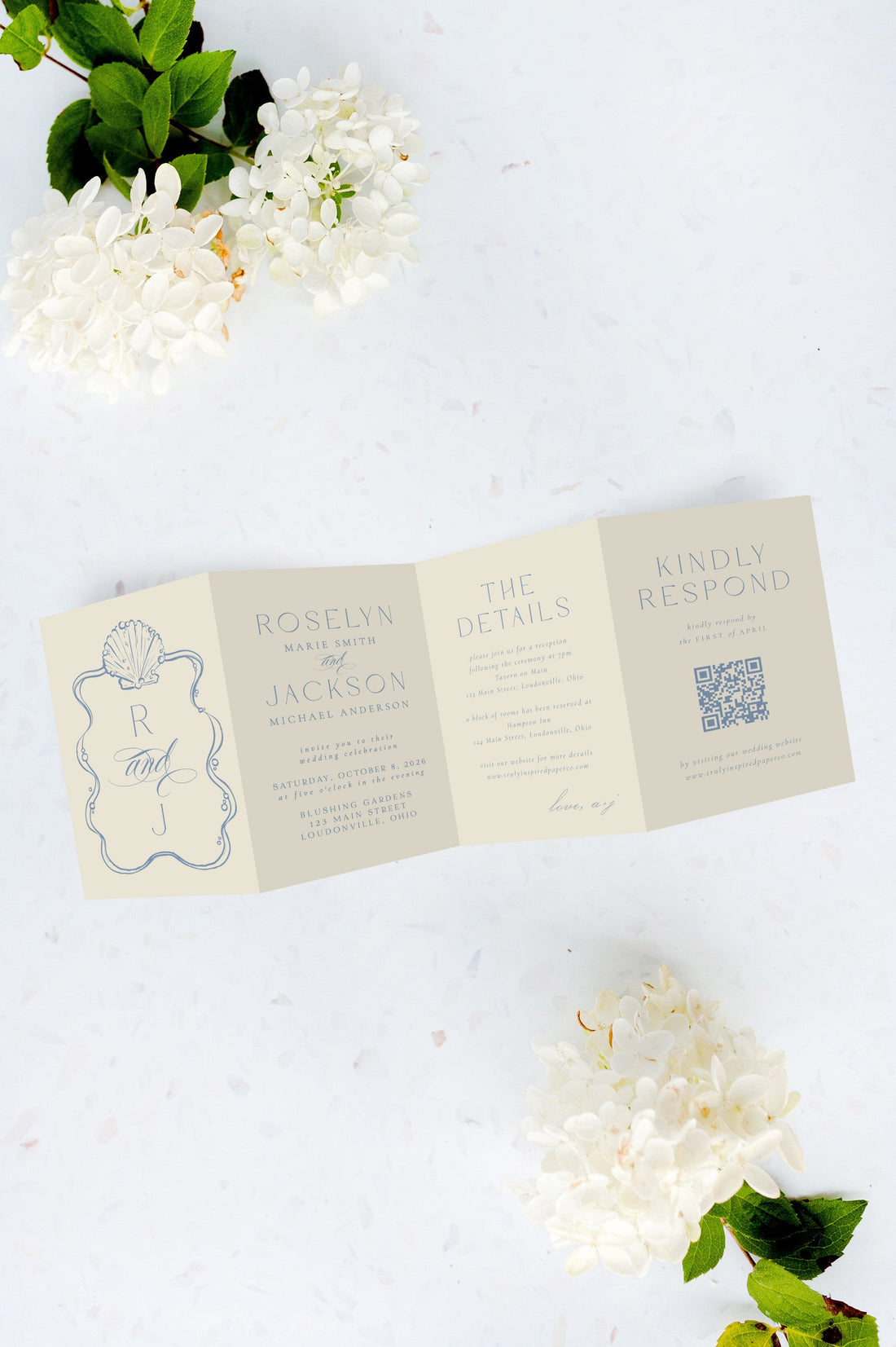 Coastal Tri Fold Invitation