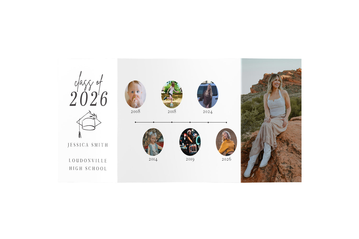 Collage Date Graduation Gate Fold Invitation
