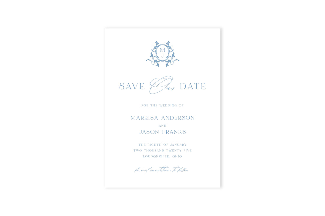 Elegant Blue Save The Date