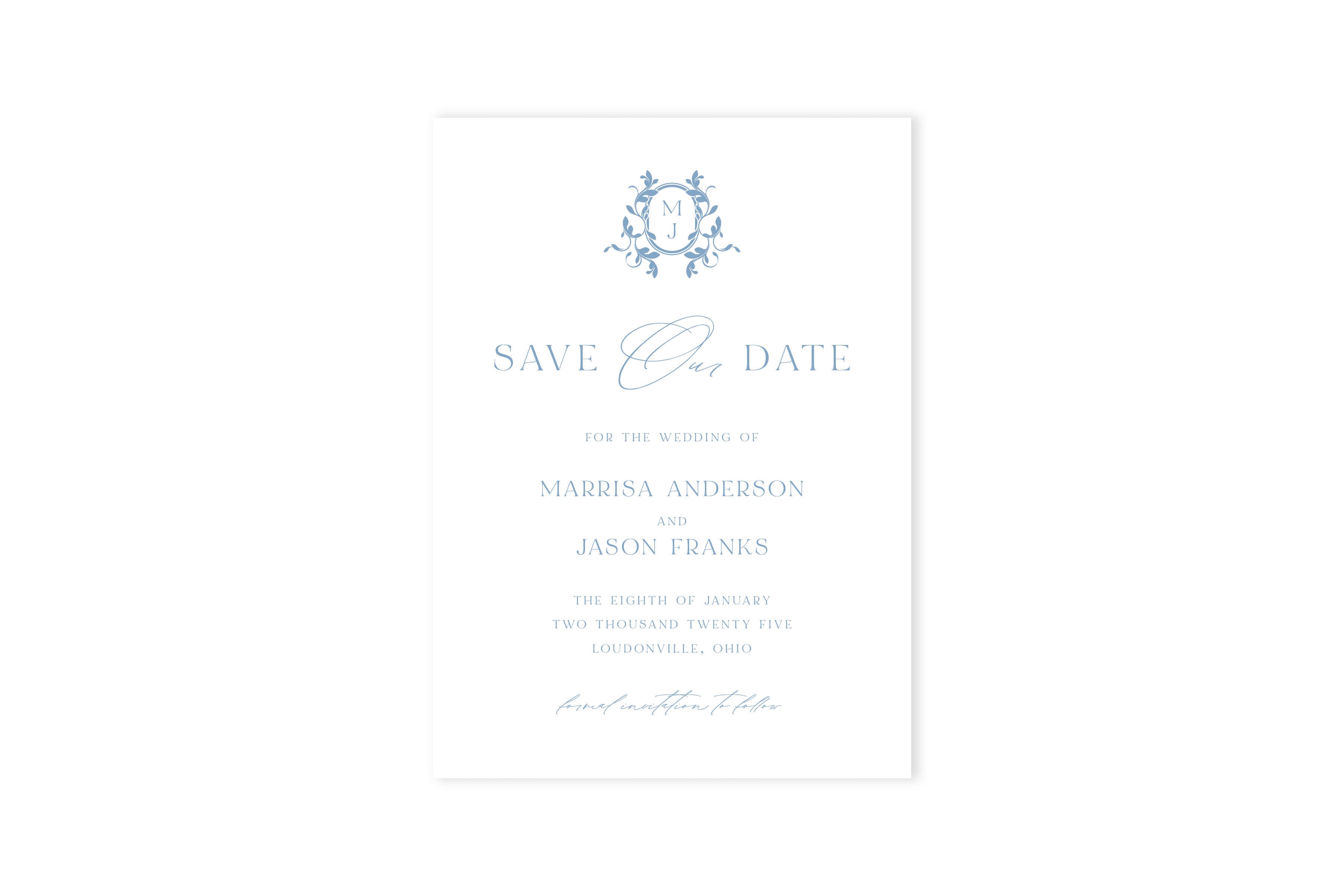 Elegant Blue Save The Date