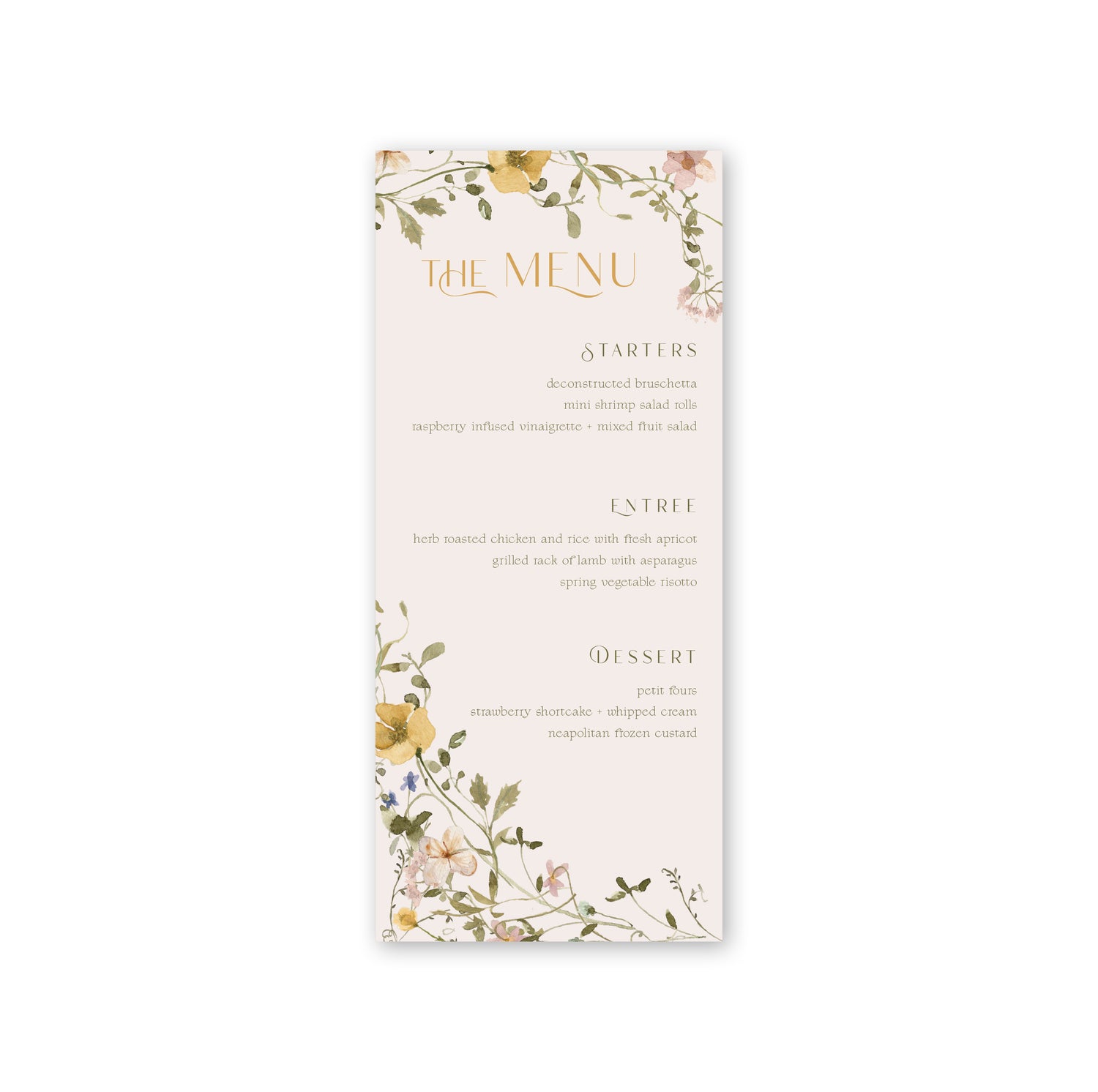 Wildflower Elizabeth Menu