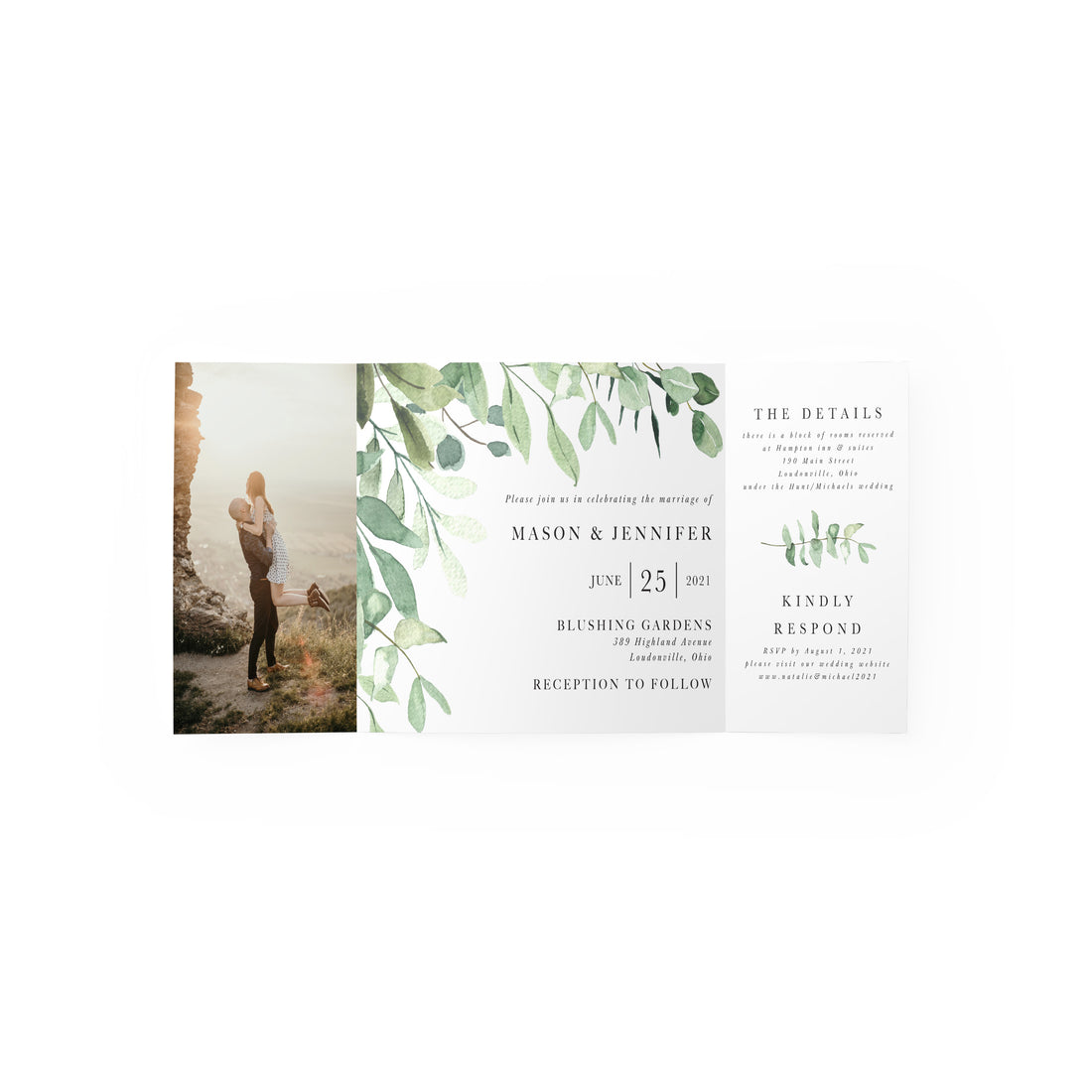 Eucalyptus Gate Fold Invitation