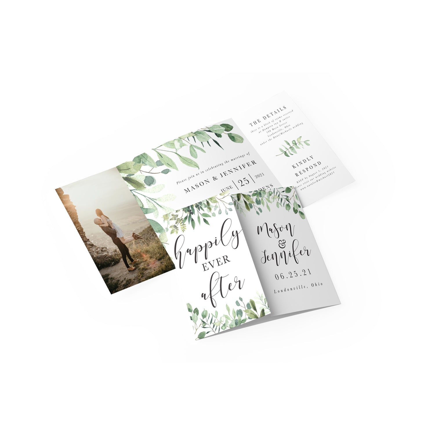 Eucalyptus Gate Fold Invitation