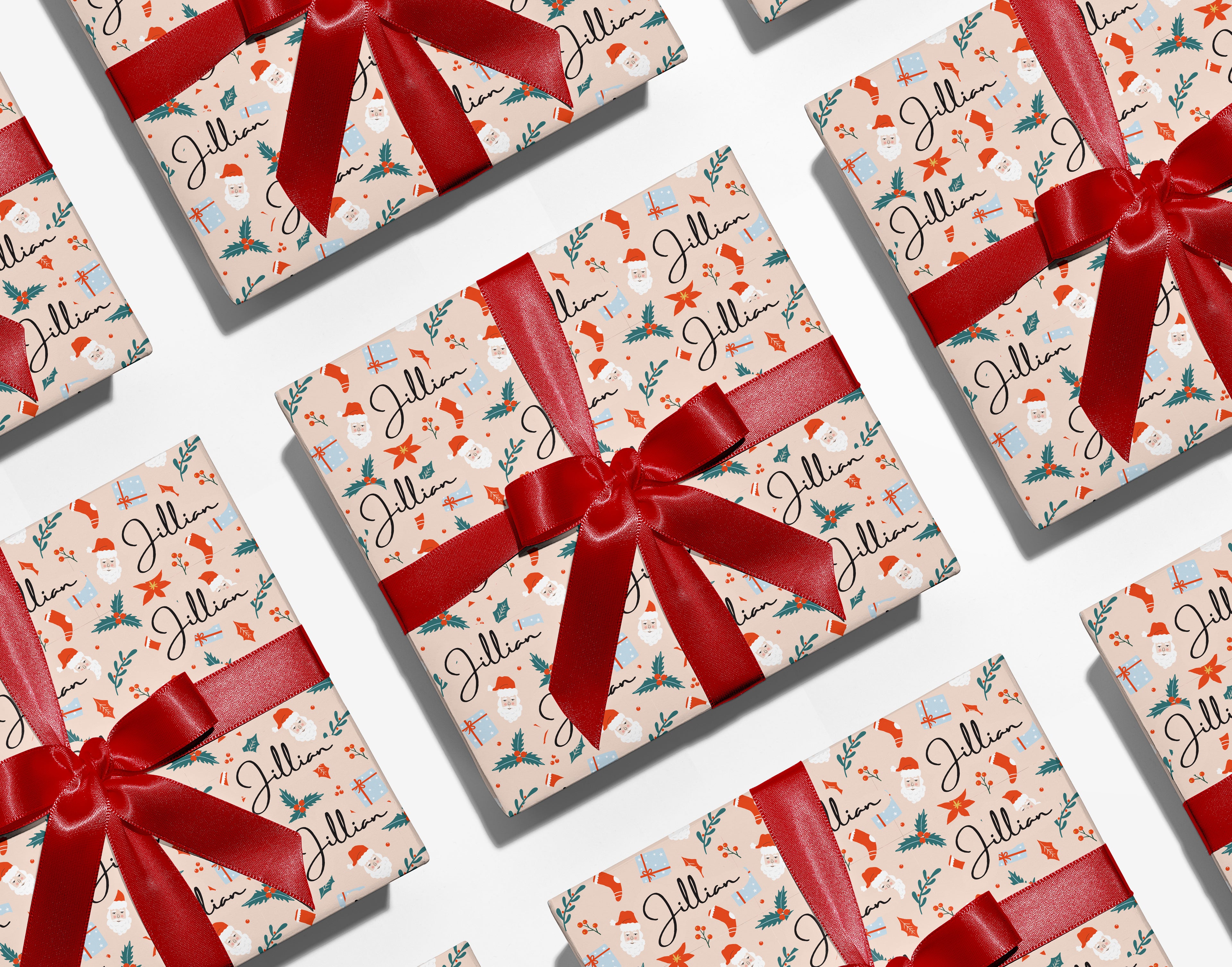 Festive Names Custom Gift Wrap