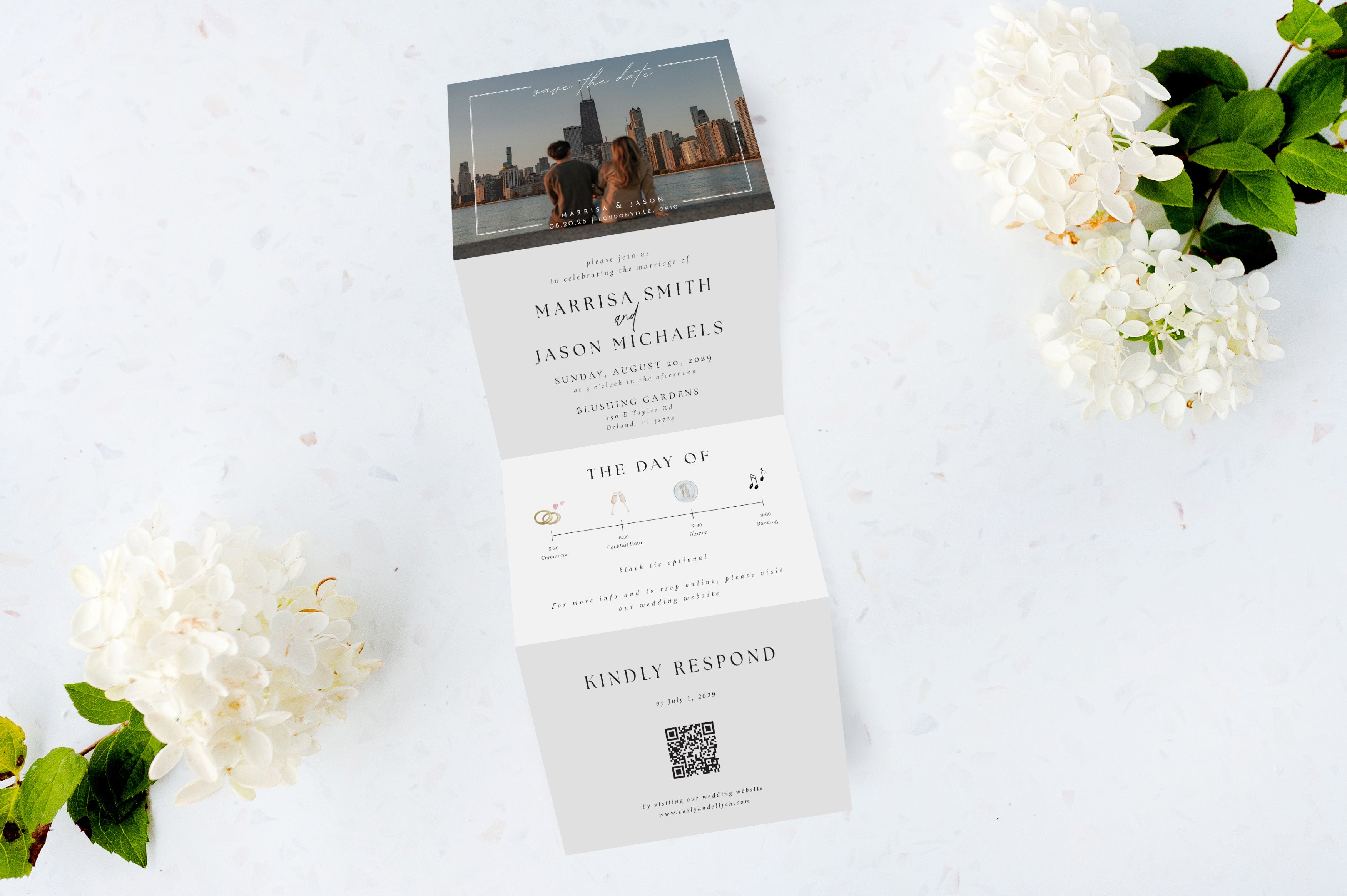 Save the Date | Framed Photo | Tri Fold Invitation (Copy)
