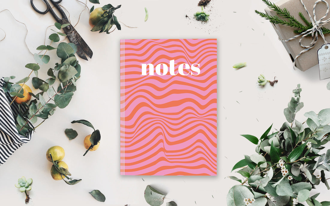 32 Page Lined Notebook, Funky Pattern Design