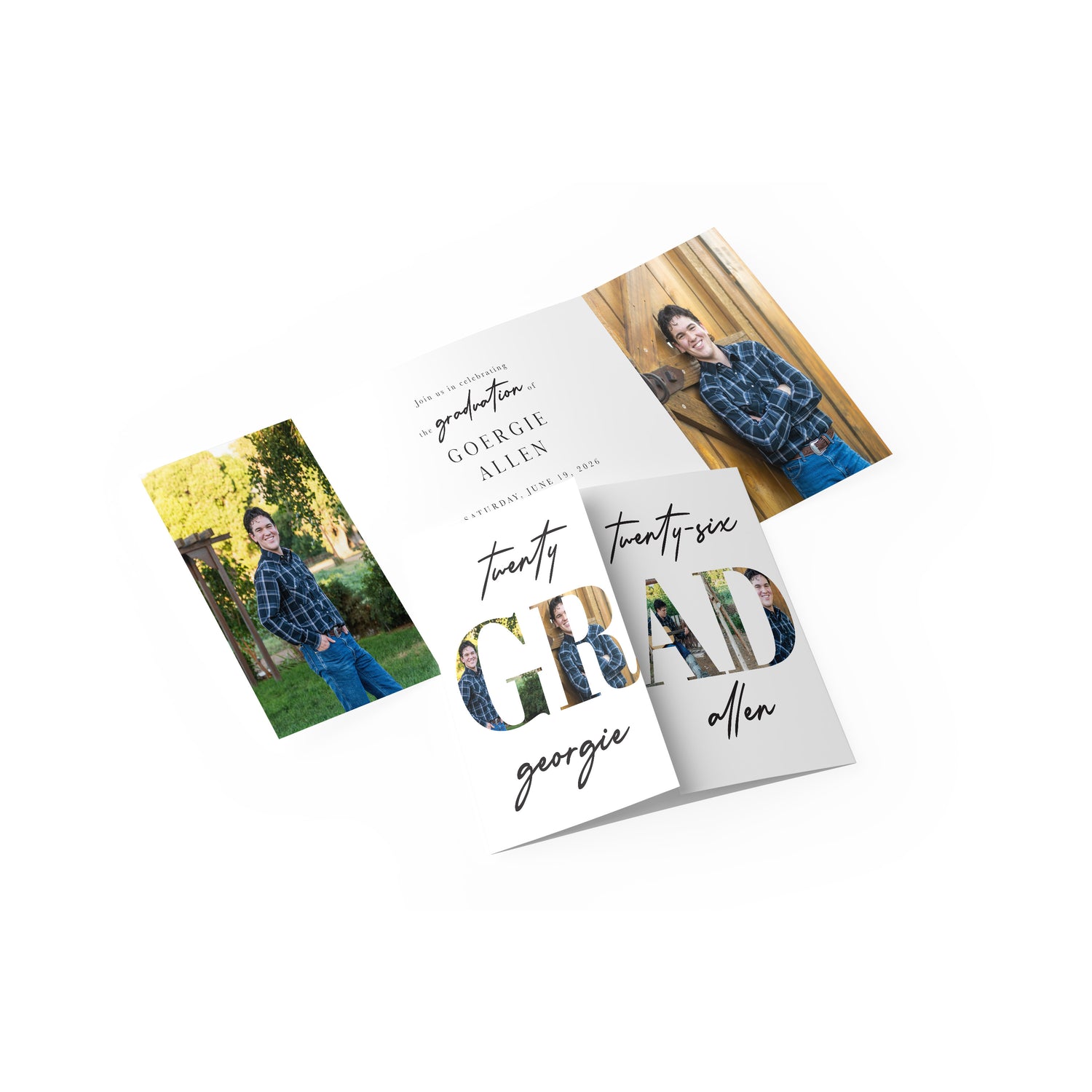 GRAD Collage Graduation Gate Fold Invitation