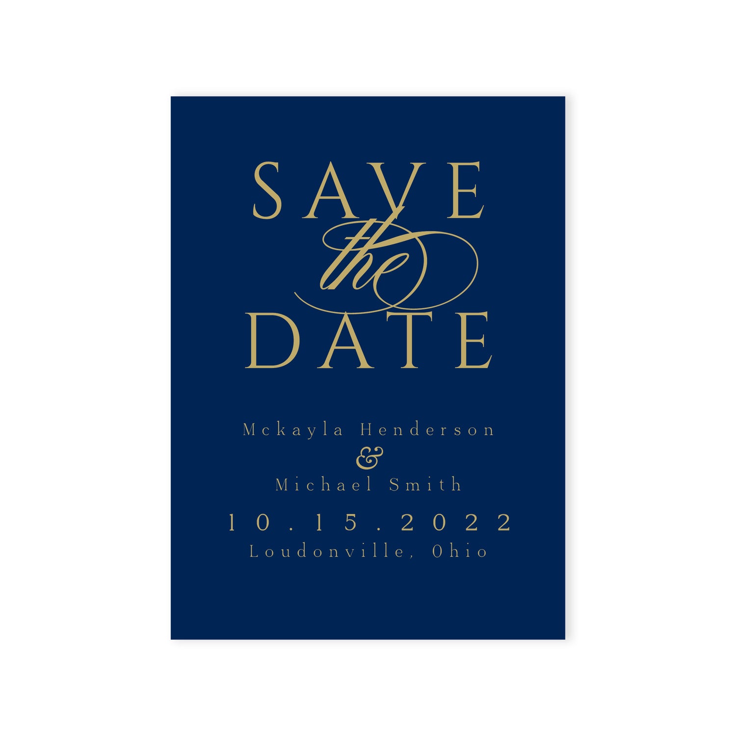 Gold &amp; Navy Save The Date