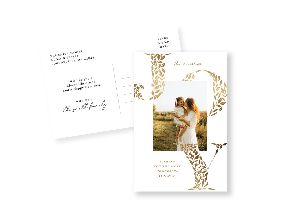 Golden Leaves Joy Postcard