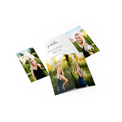 Grad Script Graduation Gate Fold Invitation