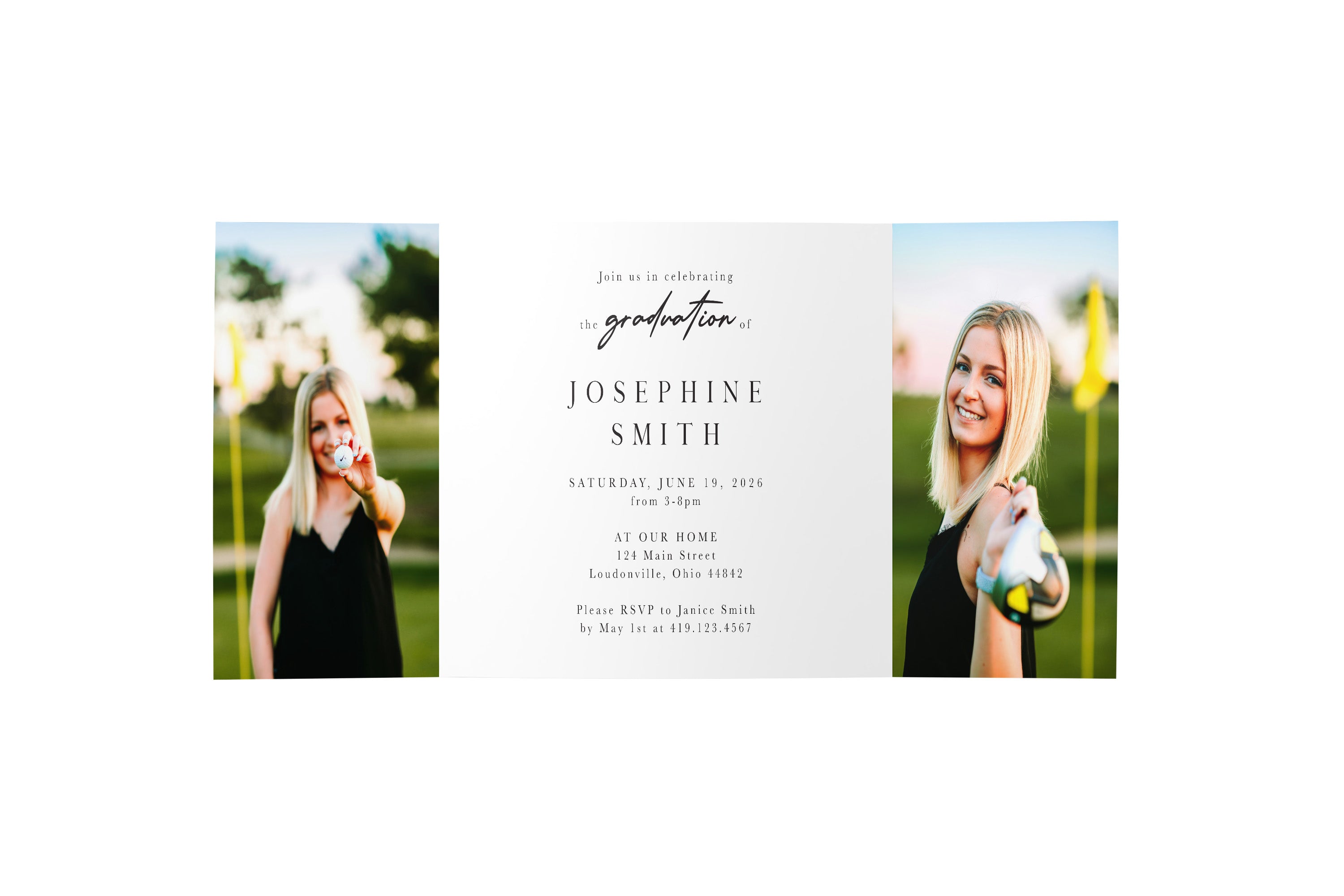 Grad Script Graduation Gate Fold Invitation