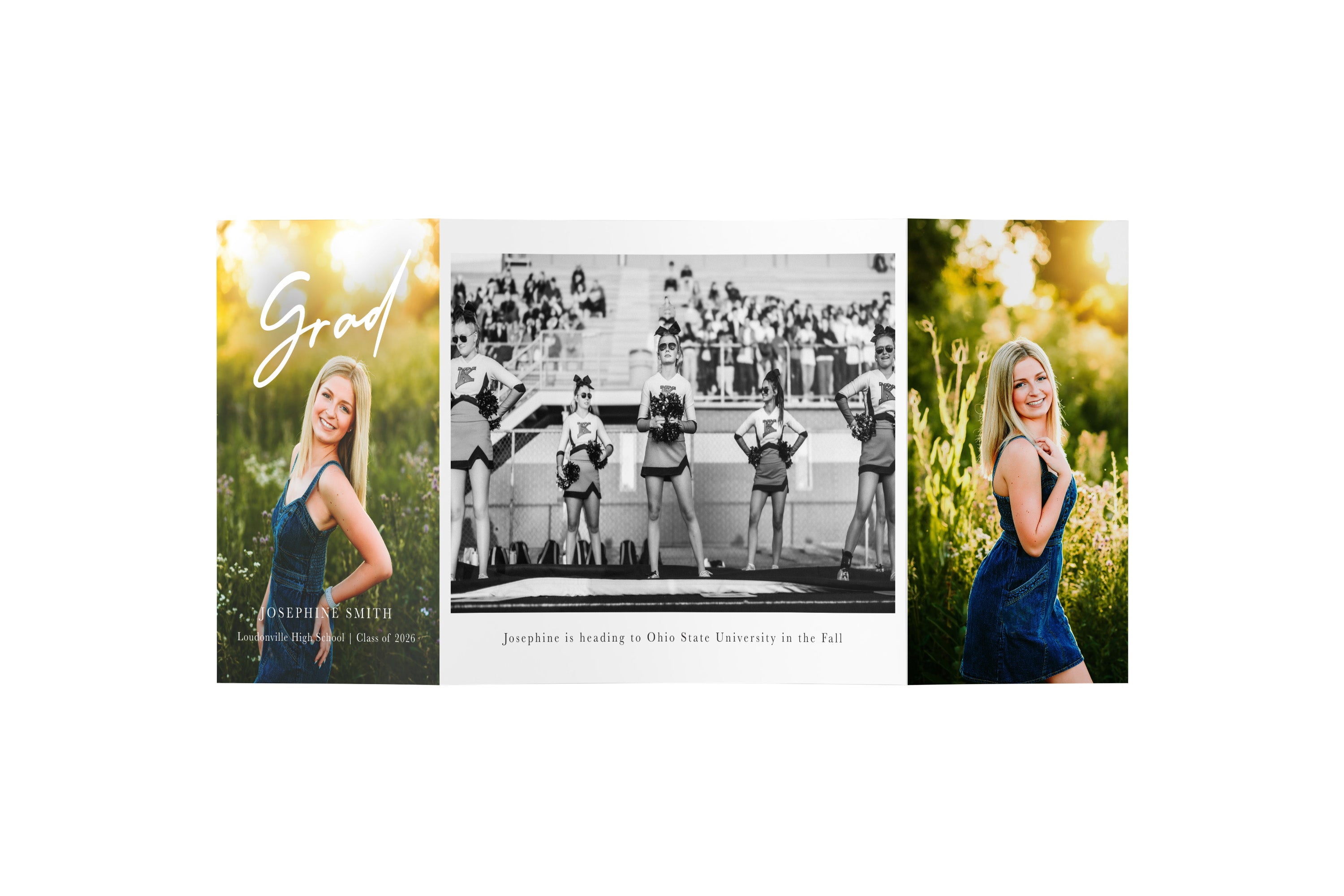 Grad Script Graduation Gate Fold Invitation