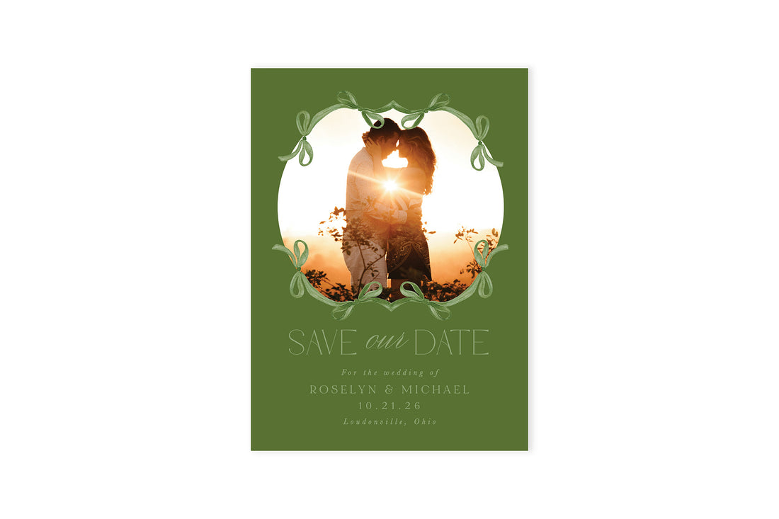 Green Bow Save The Date