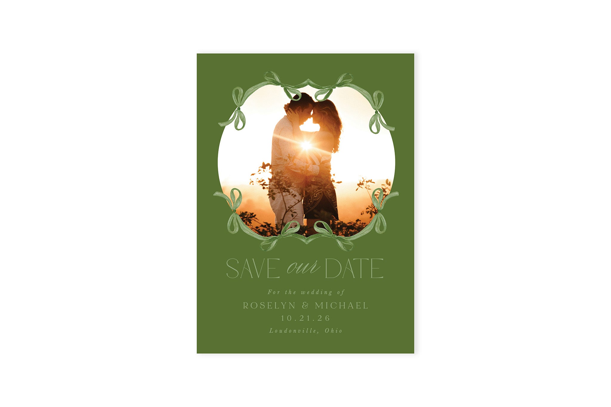 Green Bow Save The Date