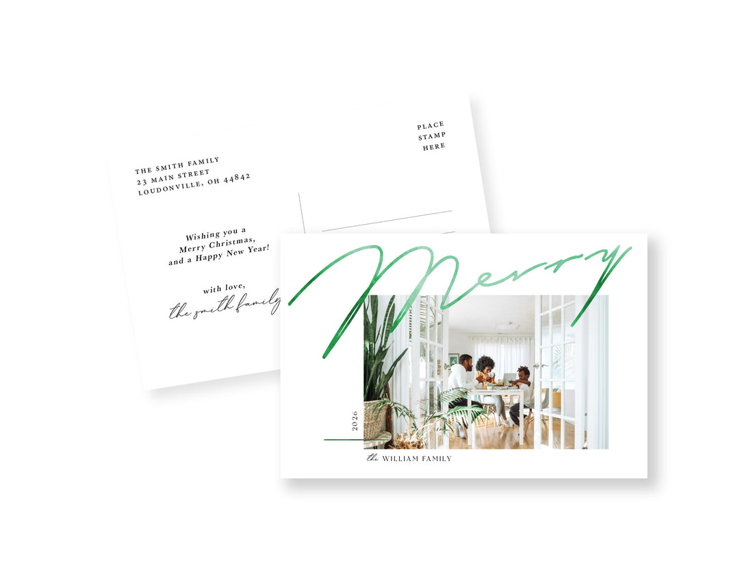 Green Foil Postcard