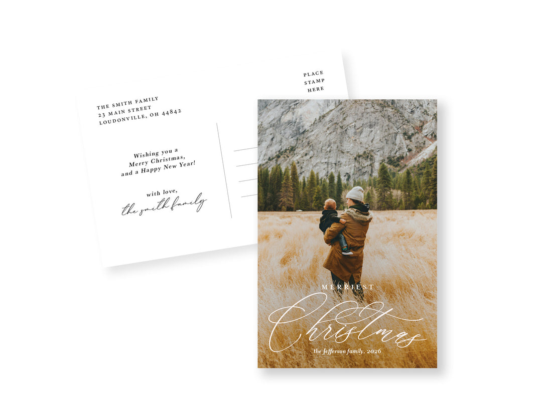 Merriest Script Postcard