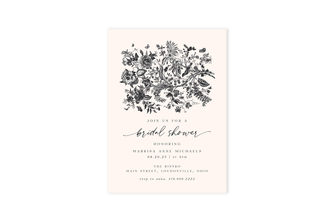 Minimal Botanical Bridal Shower Invite