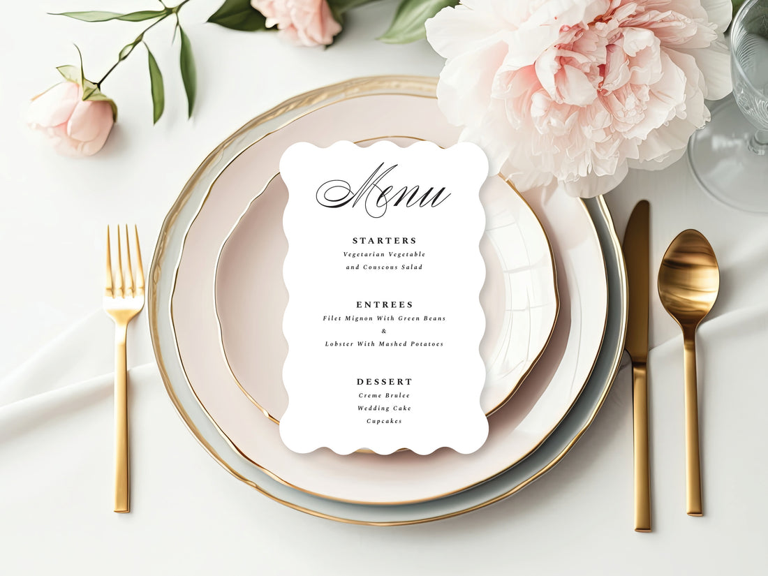 Minimal - Custom Wavy Die Cut Menu