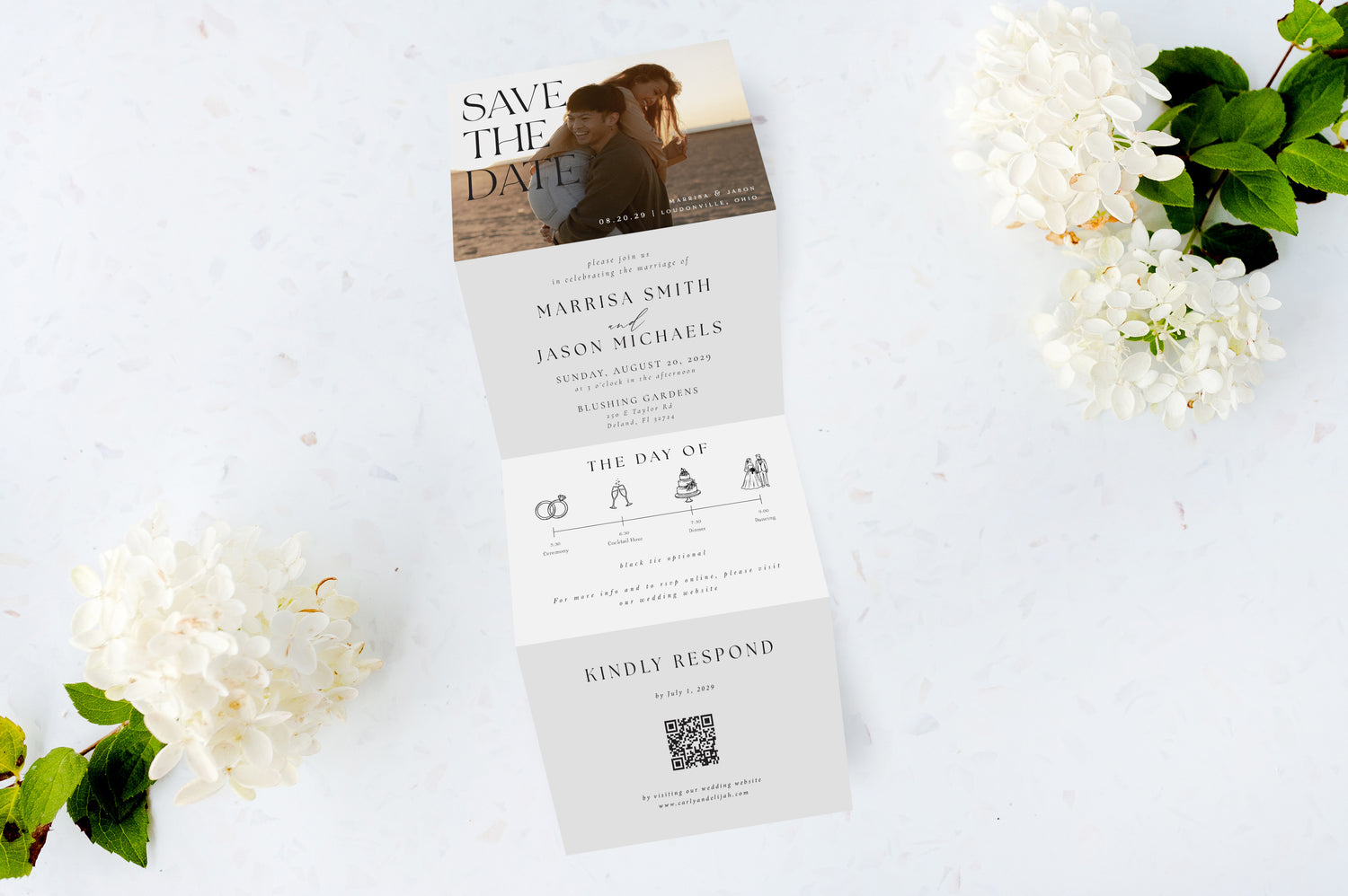 Save the Date | Modern | Tri Fold Invitation
