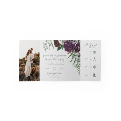 Moody Florals Gate Fold Invitation