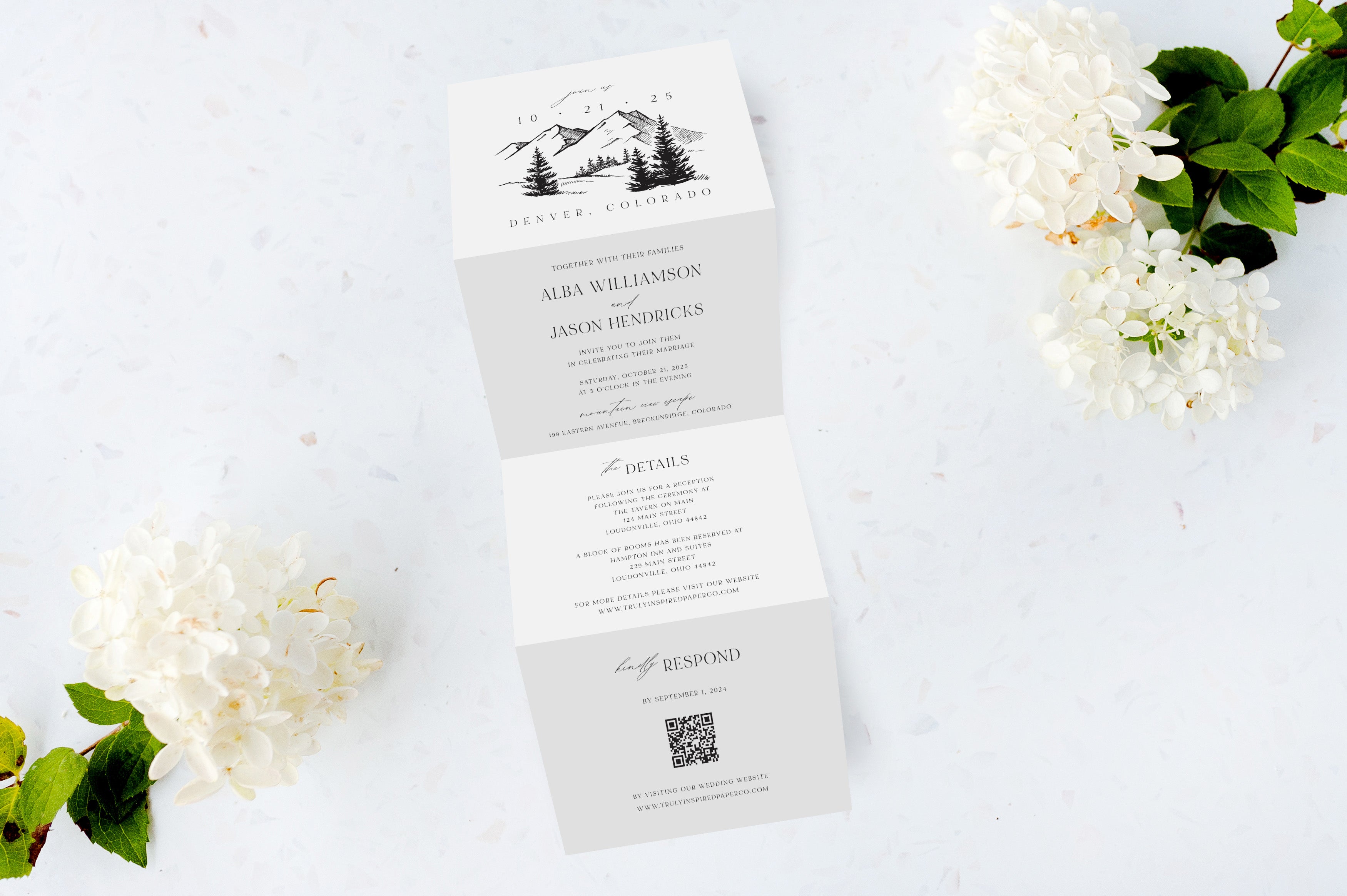 Mountain Range Tri Fold Invitation