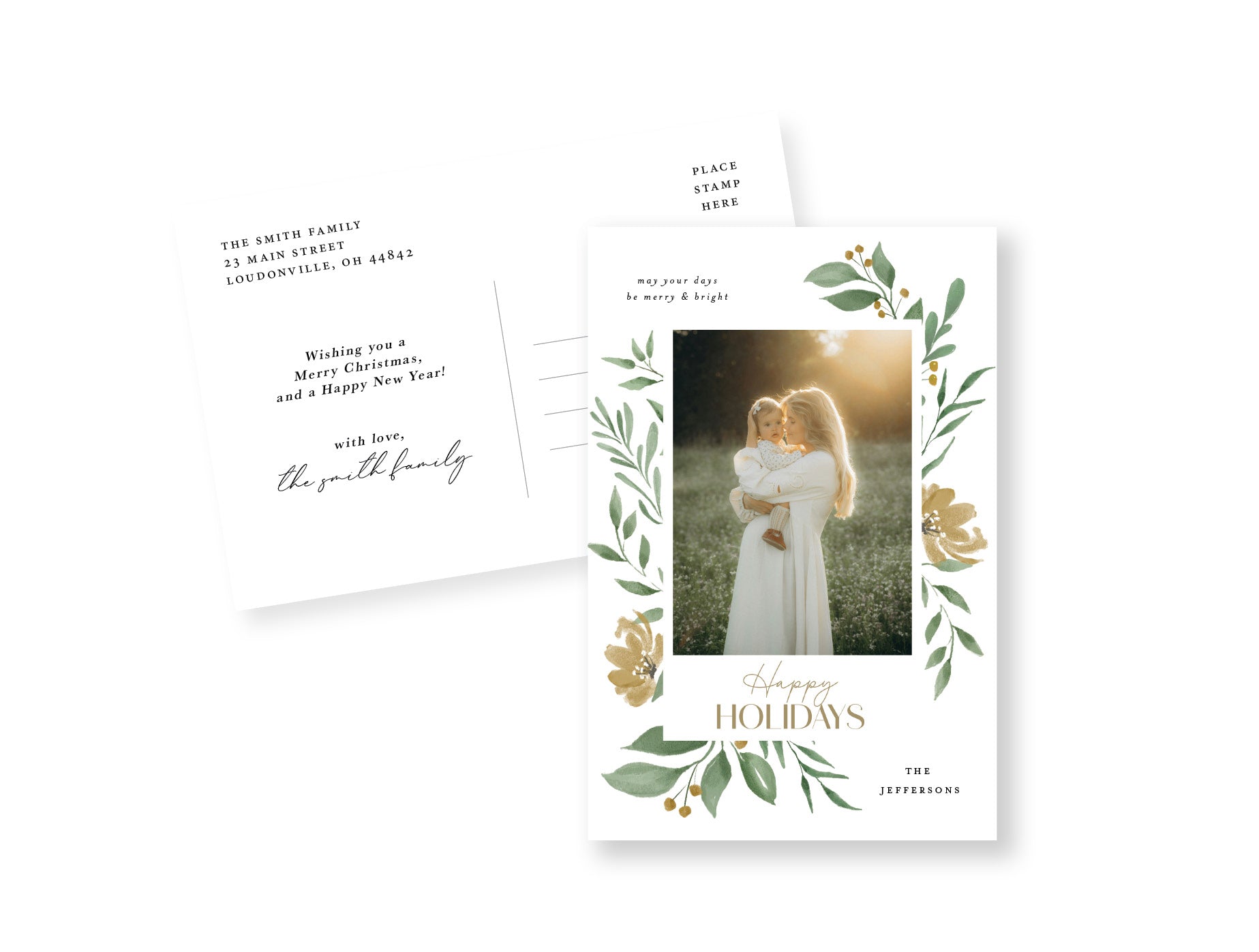Muted Greenery Postcard