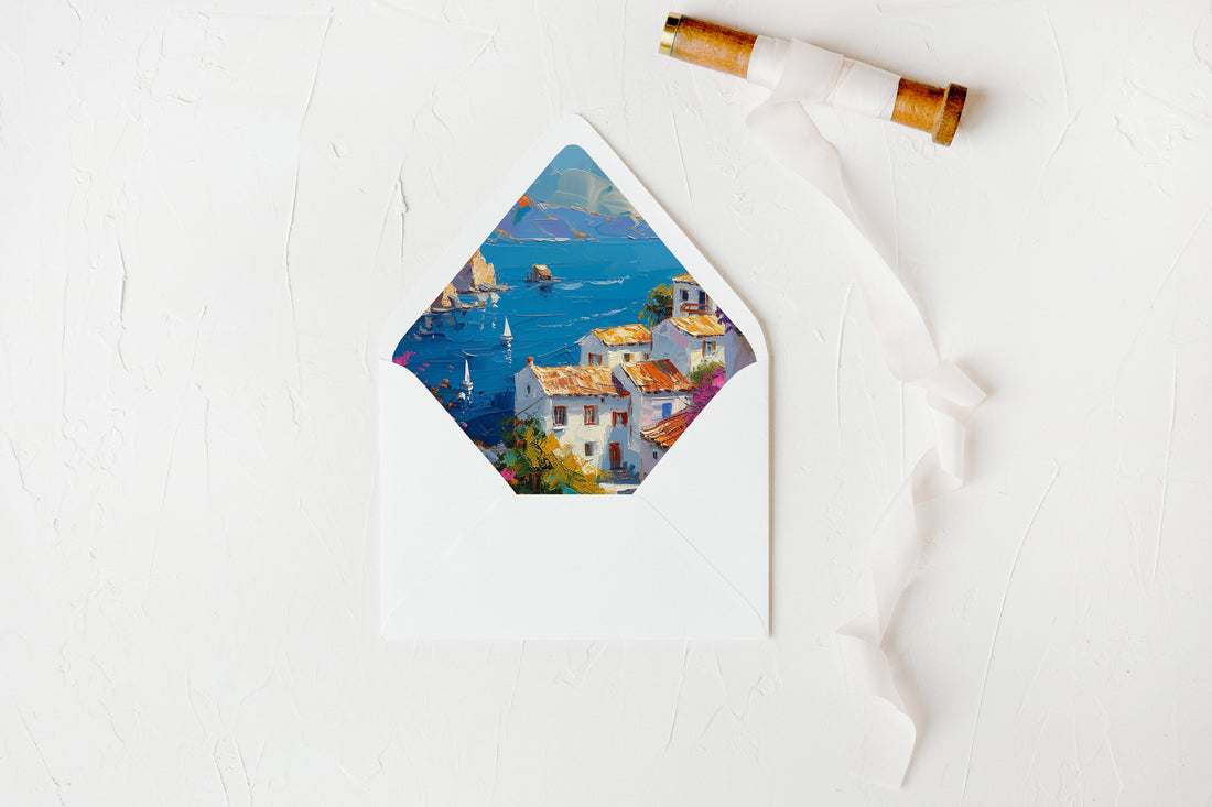 Painted Seaside Envelope Liners