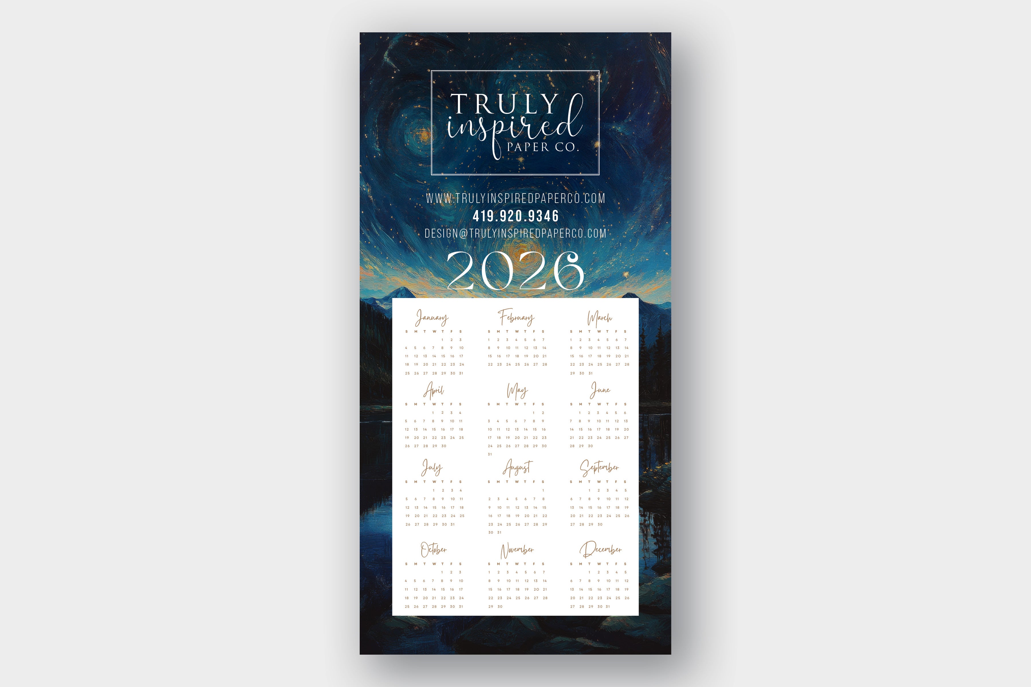 Painted Calendar Magnet