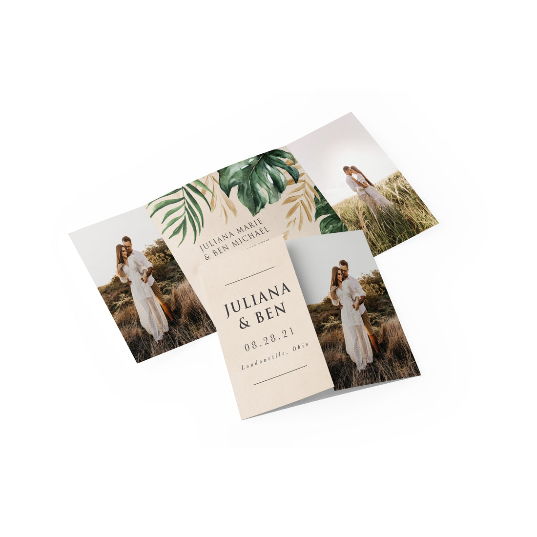 Palm Leaves Gate Fold Invitation