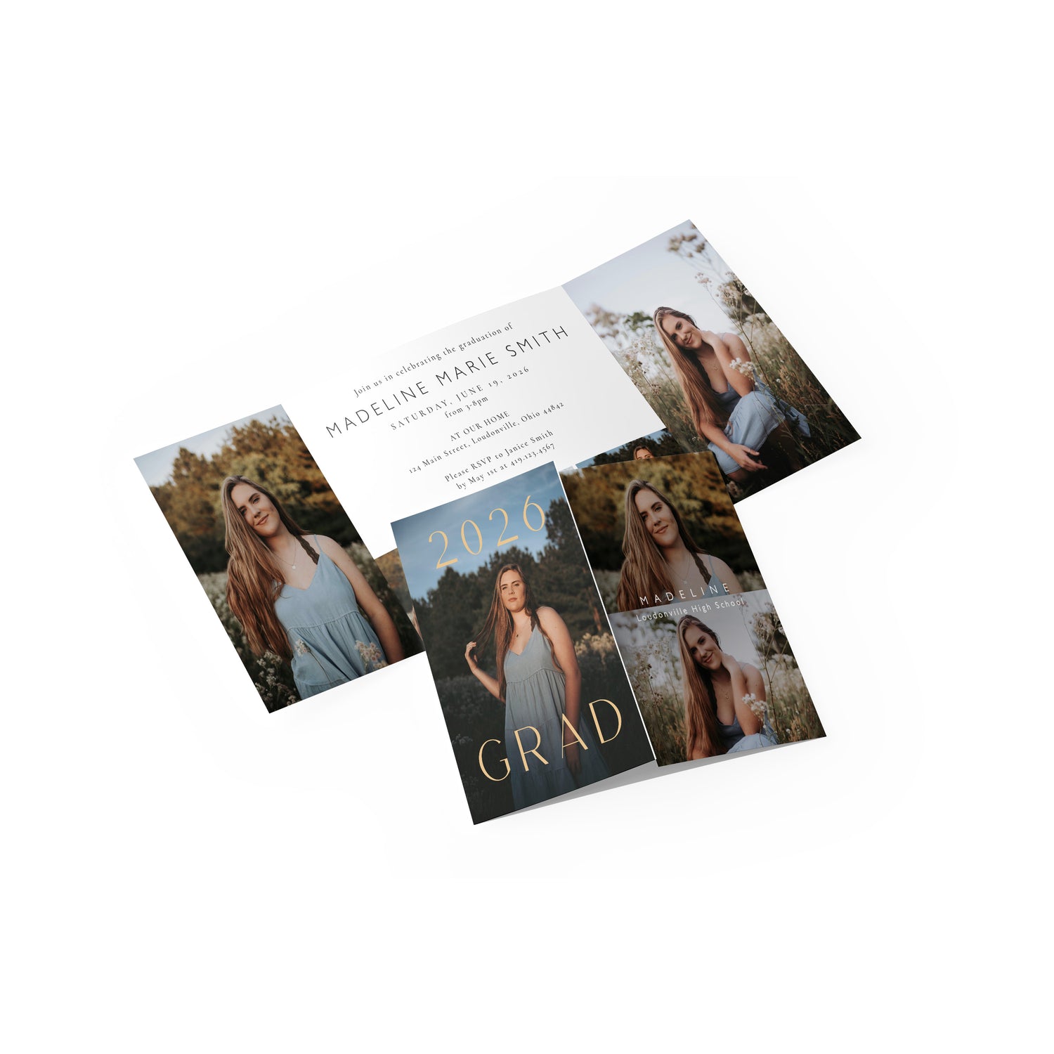 Photo Strip Graduation Gate Fold Invitation