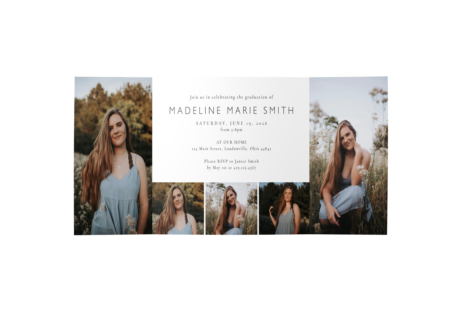 Photo Strip Graduation Gate Fold Invitation