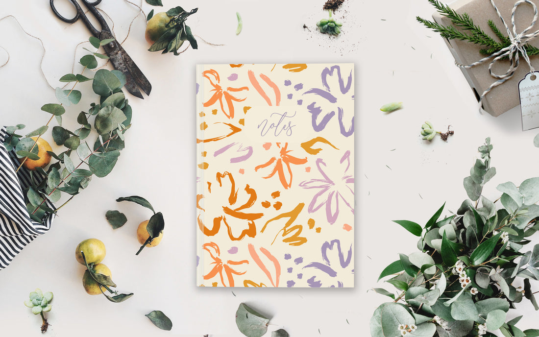 32 Page Lined Notebook, Spring Floral Design