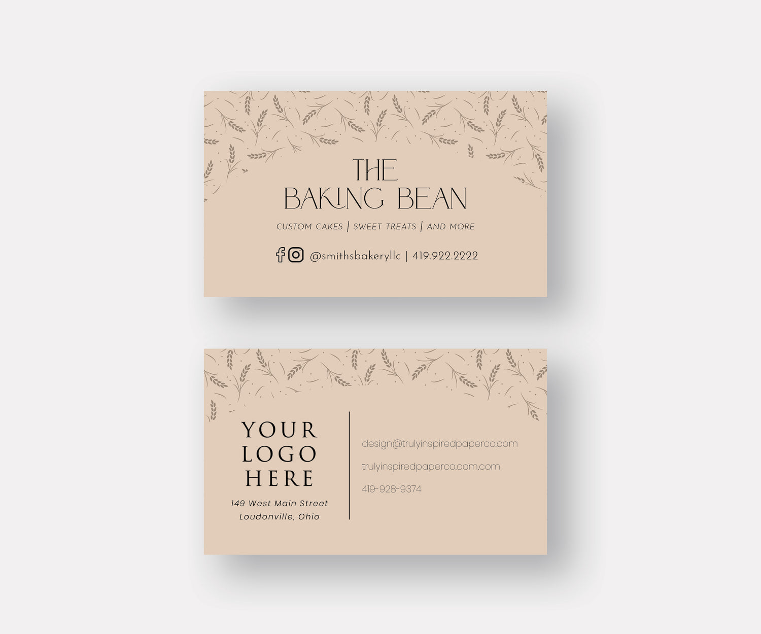 Simple Bakery Business Cards