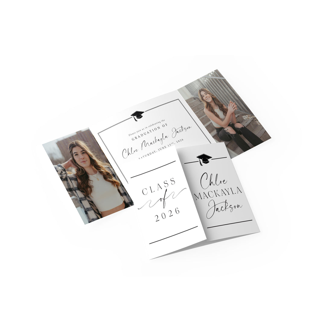 Simple Grad Graduation Gate Fold Invitation